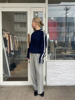 ヤク×メリノウールラインニット