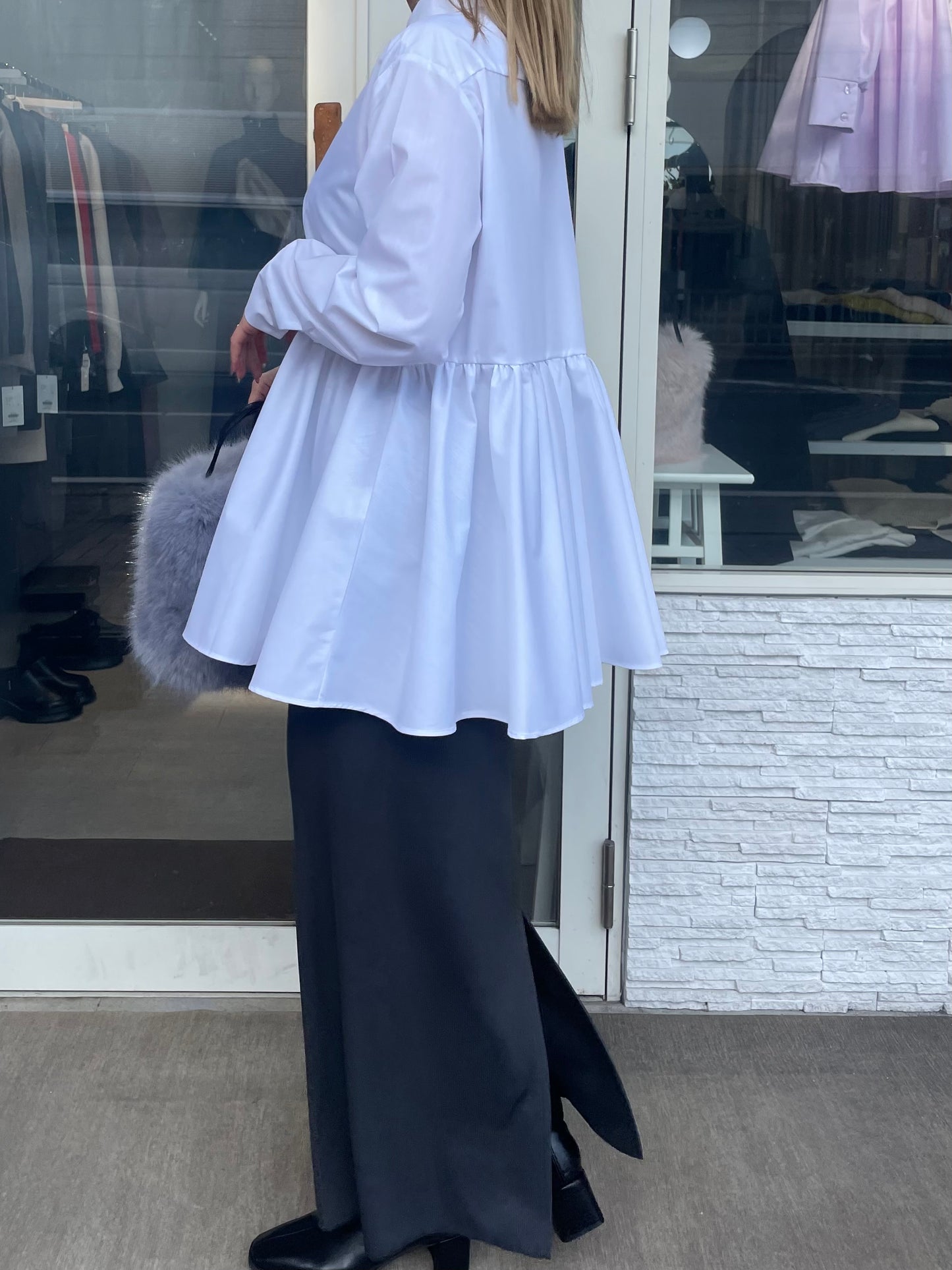 ギャザーフレアブラウス