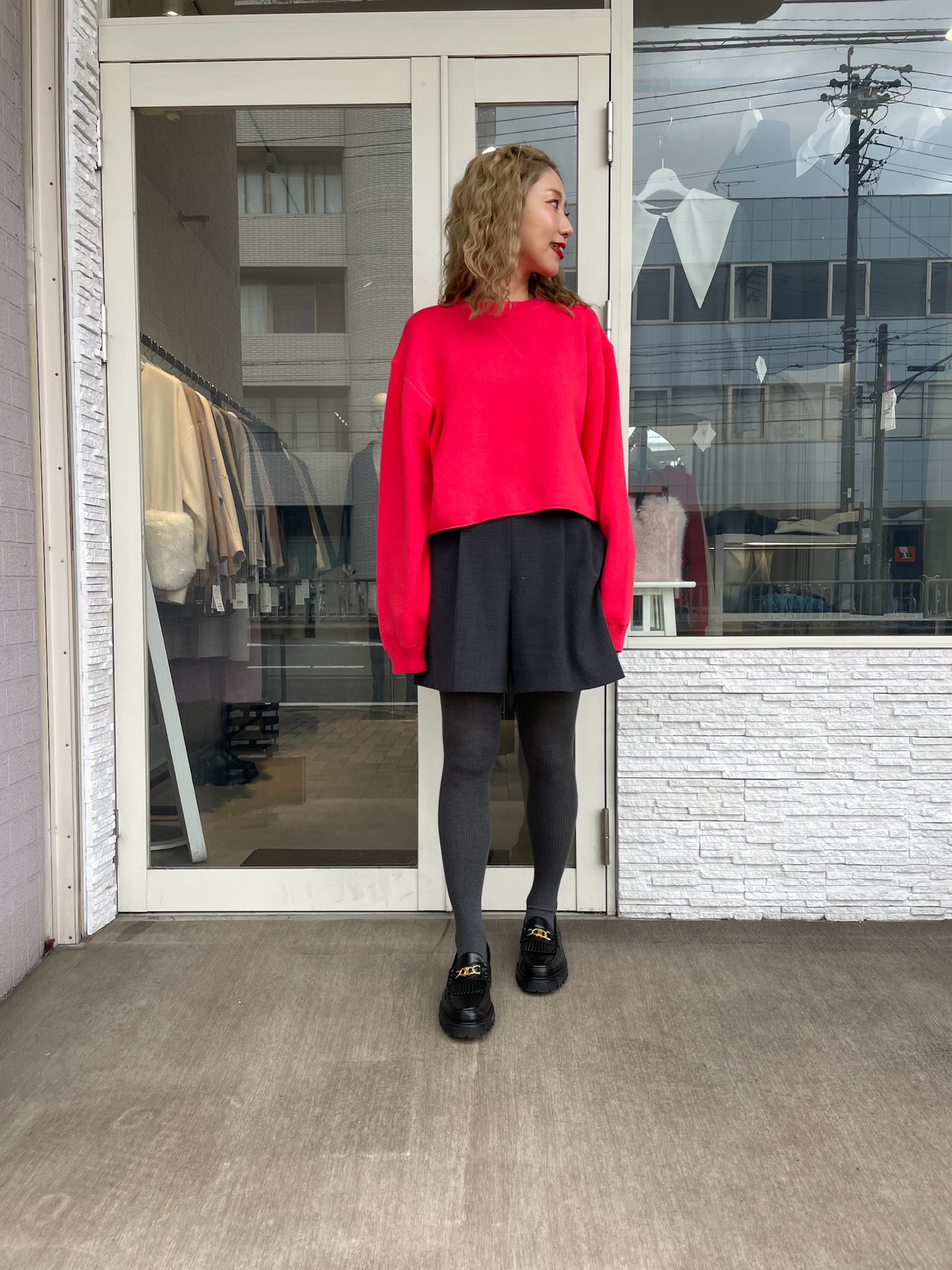 ♡コットンショートニット