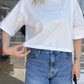シルクブレンドクロップドTシャツ