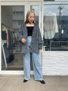 シャギーロングカーディガン