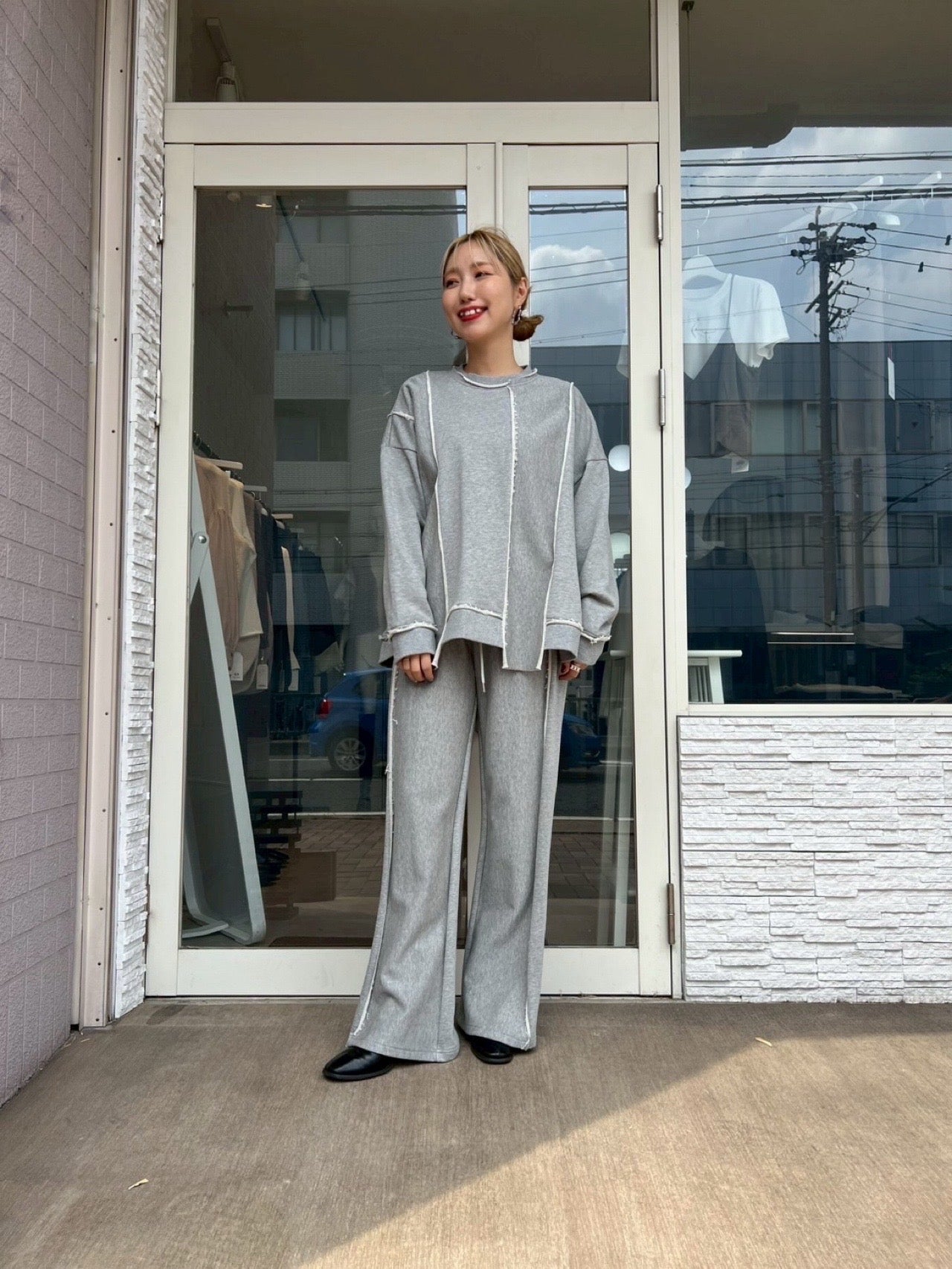 カットオフラインスウェットパンツ