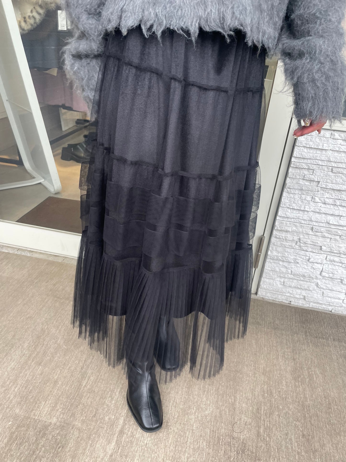 ベロアチュールスカート