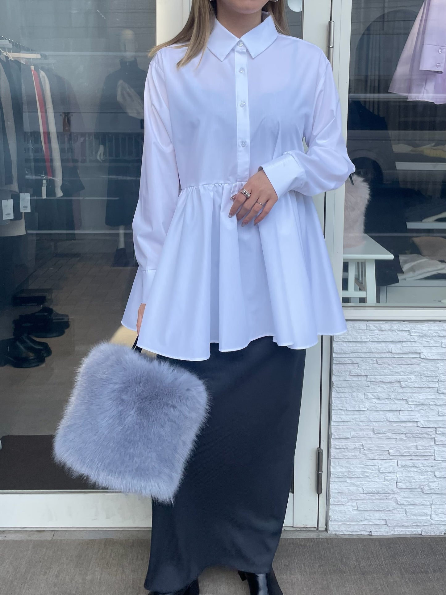 ギャザーフレアブラウス