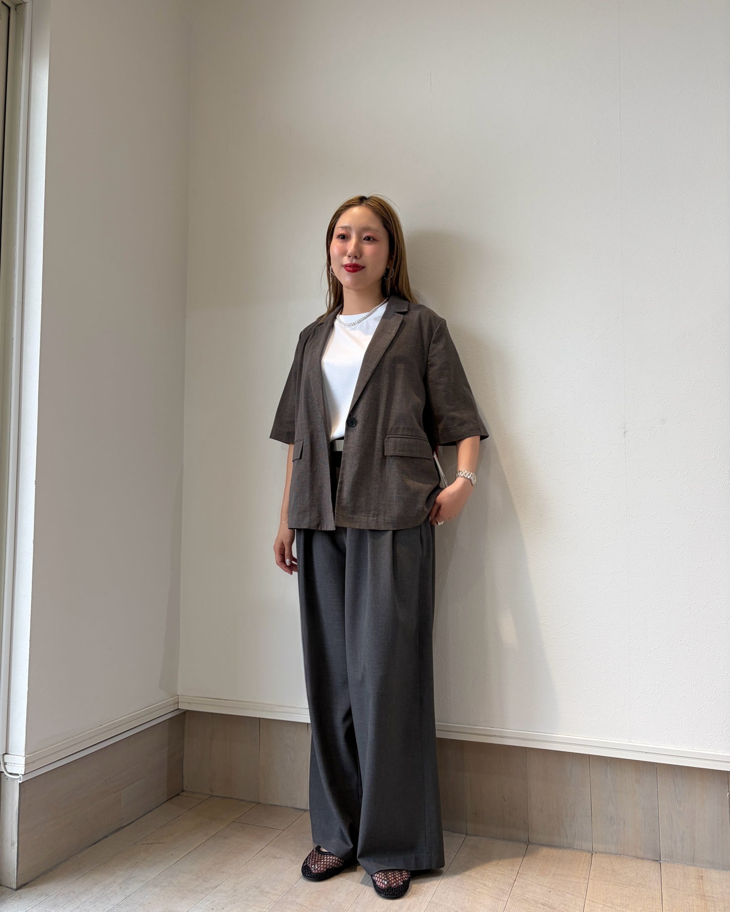 シルケットバックスリットTシャツ