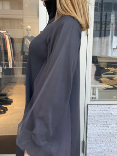 チュールドッキングフロントジップワンピース