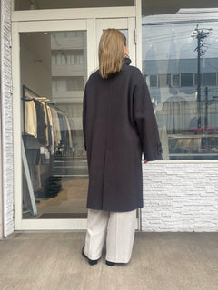 ぺコラムウールスタンドカラーコート