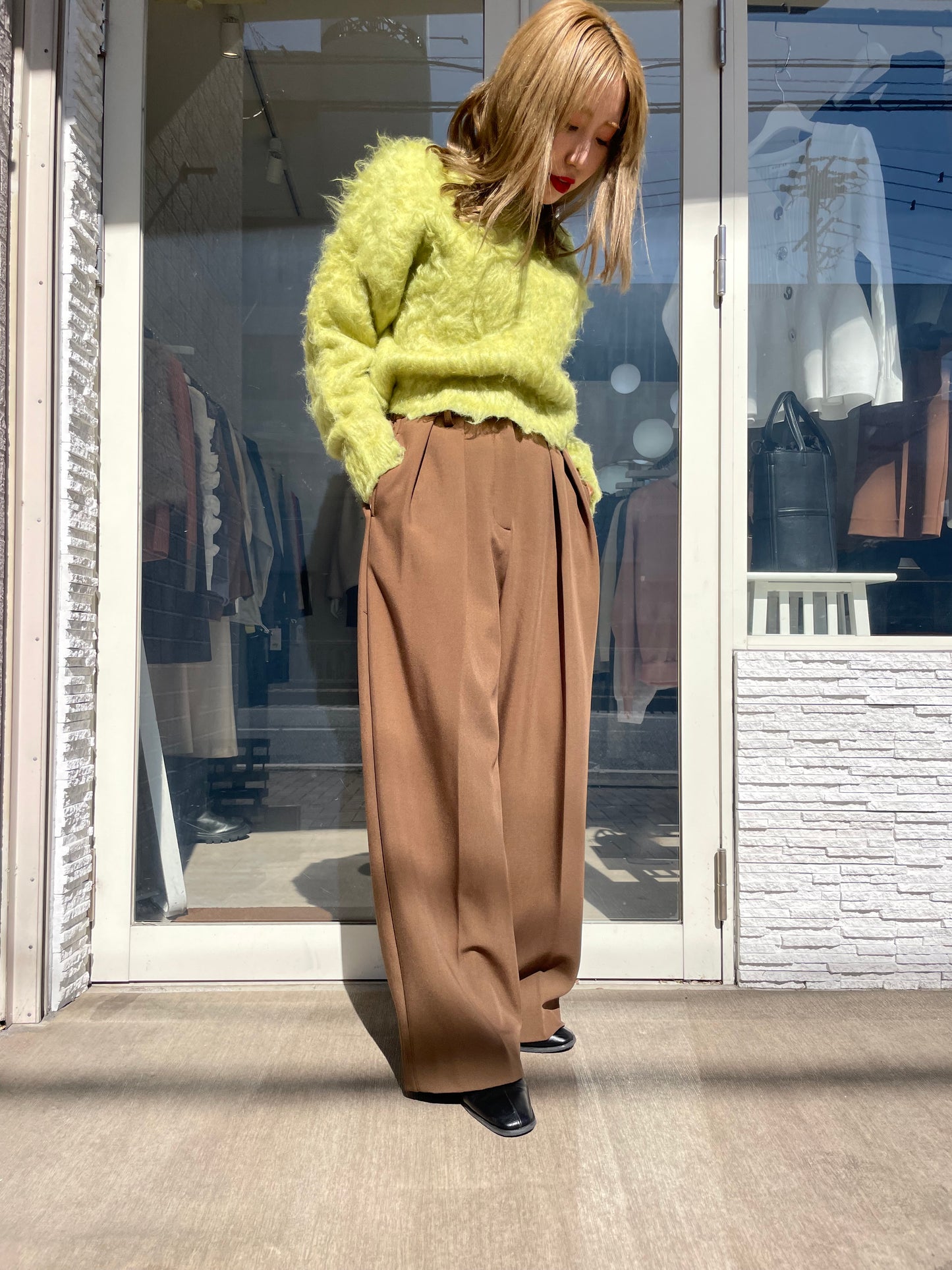 シャギーニットプルオーバー