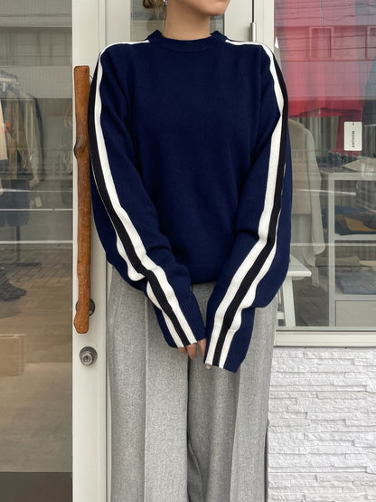 ヤク×メリノウールラインニット