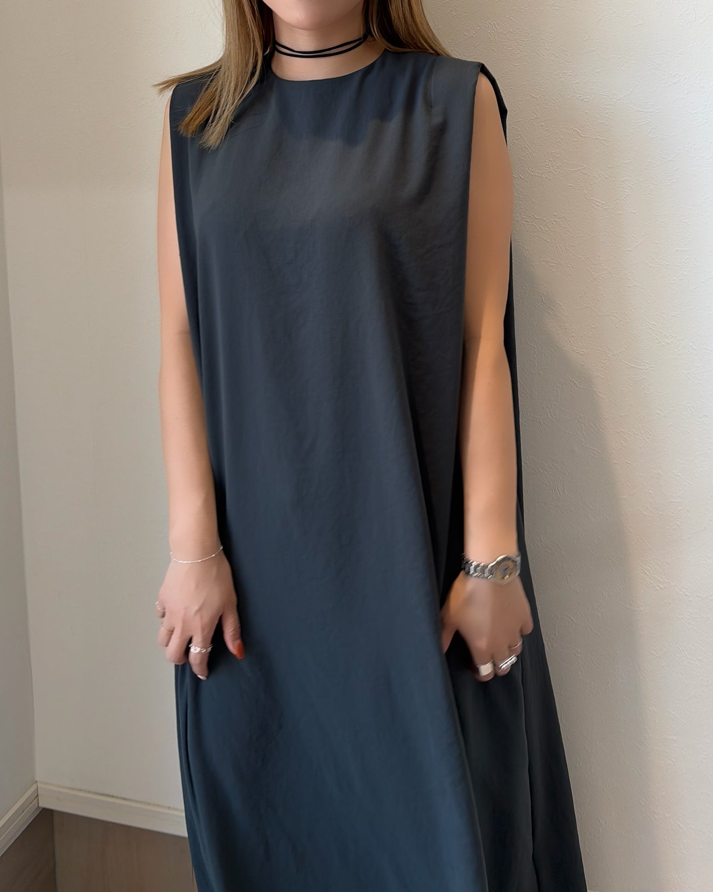 ストレッチシフォンワンピース