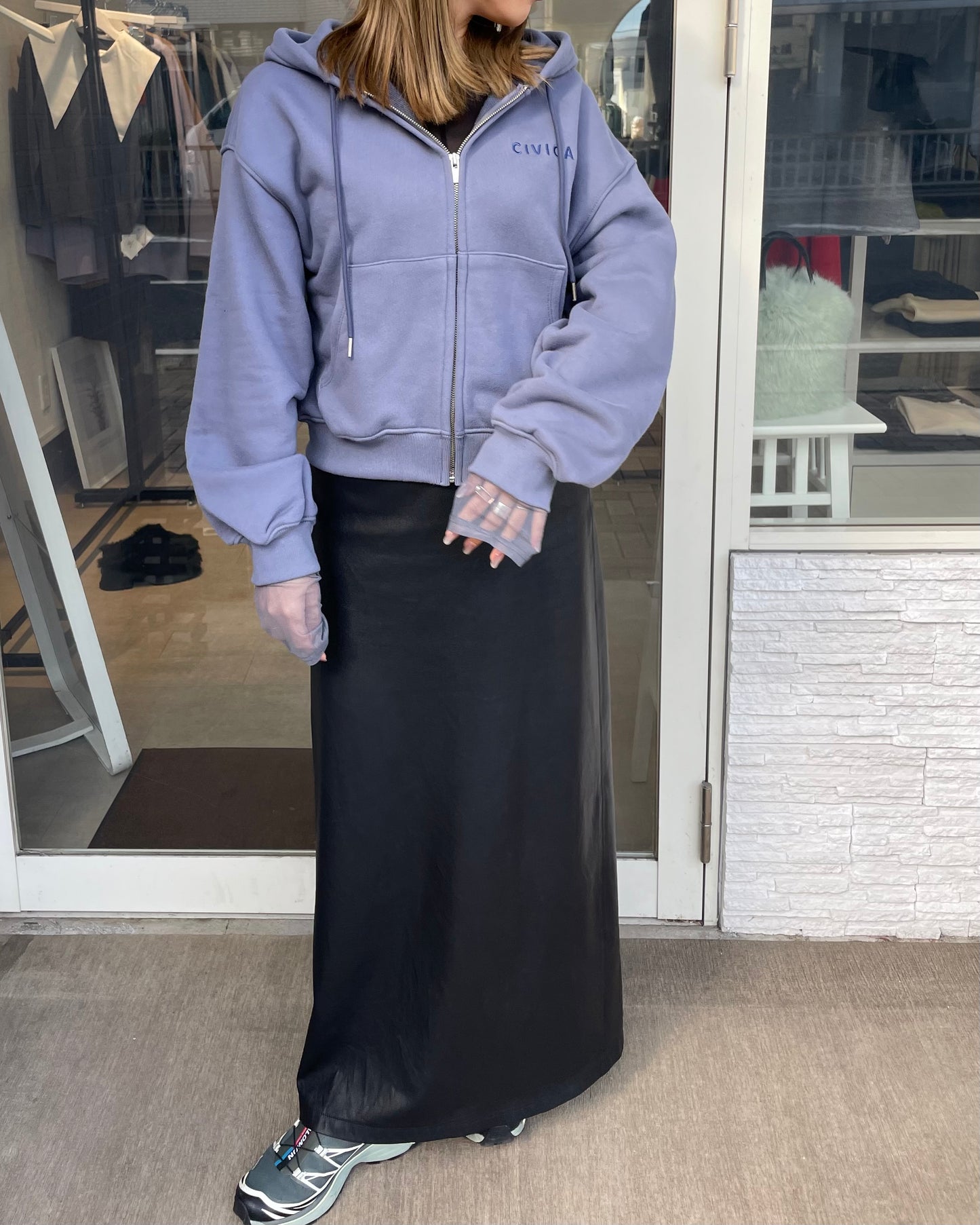 logo sweat zip hoodie