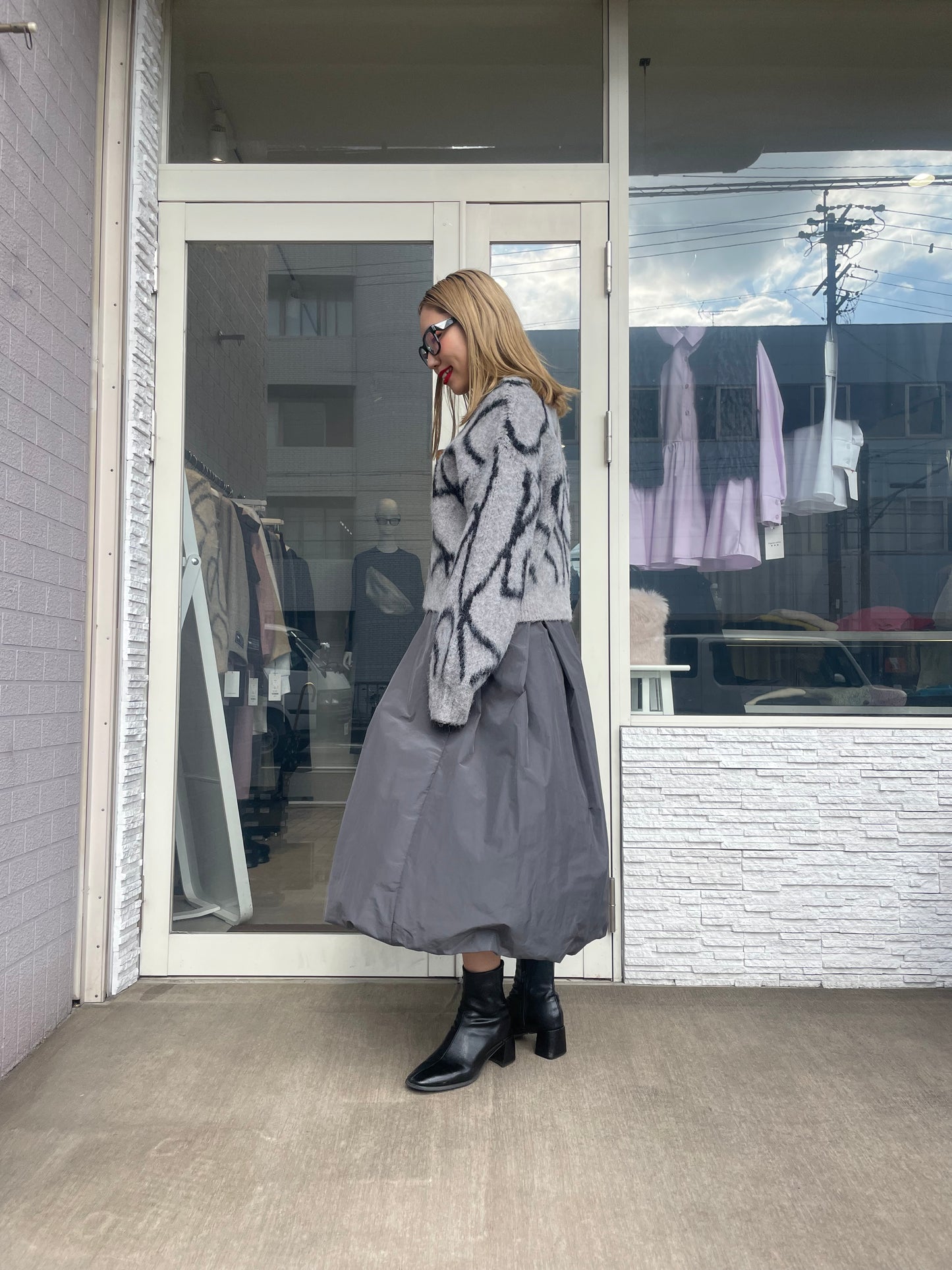 ニュアンスラインシャギージップジャケット