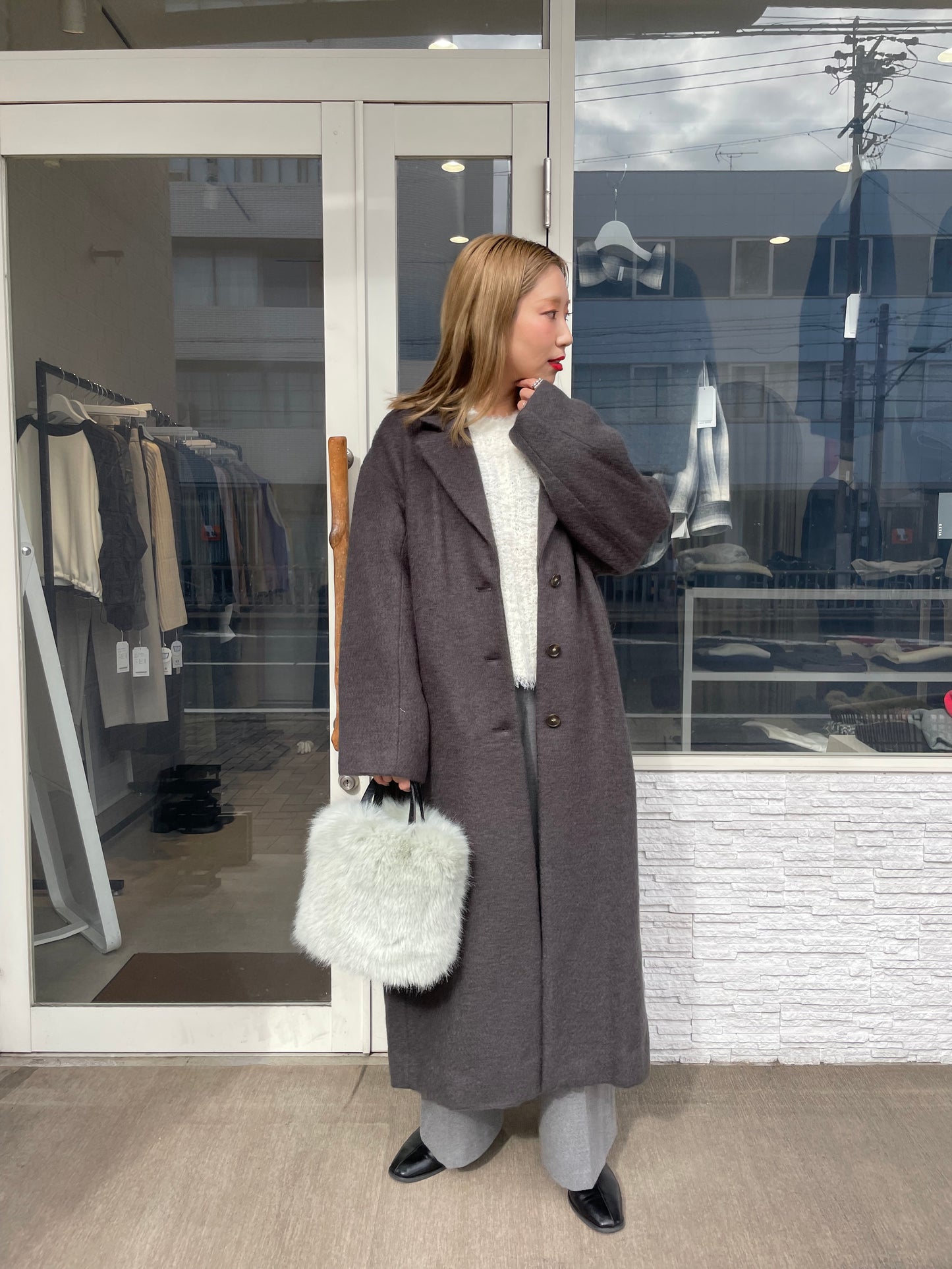 シャギーロングコート