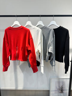 ボンバーヒートクロップドプルオーバー