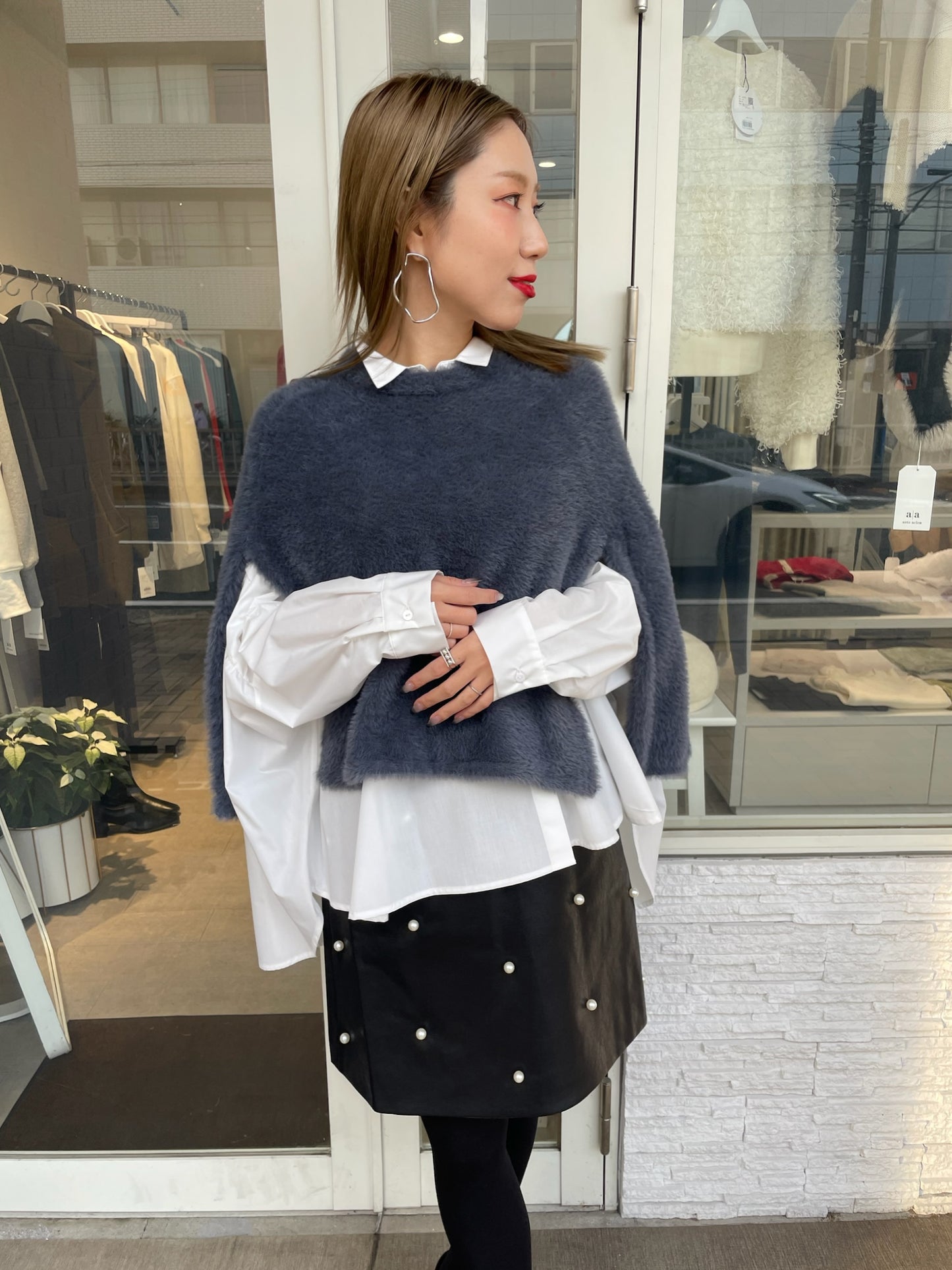 バックギャザーワイドブラウス