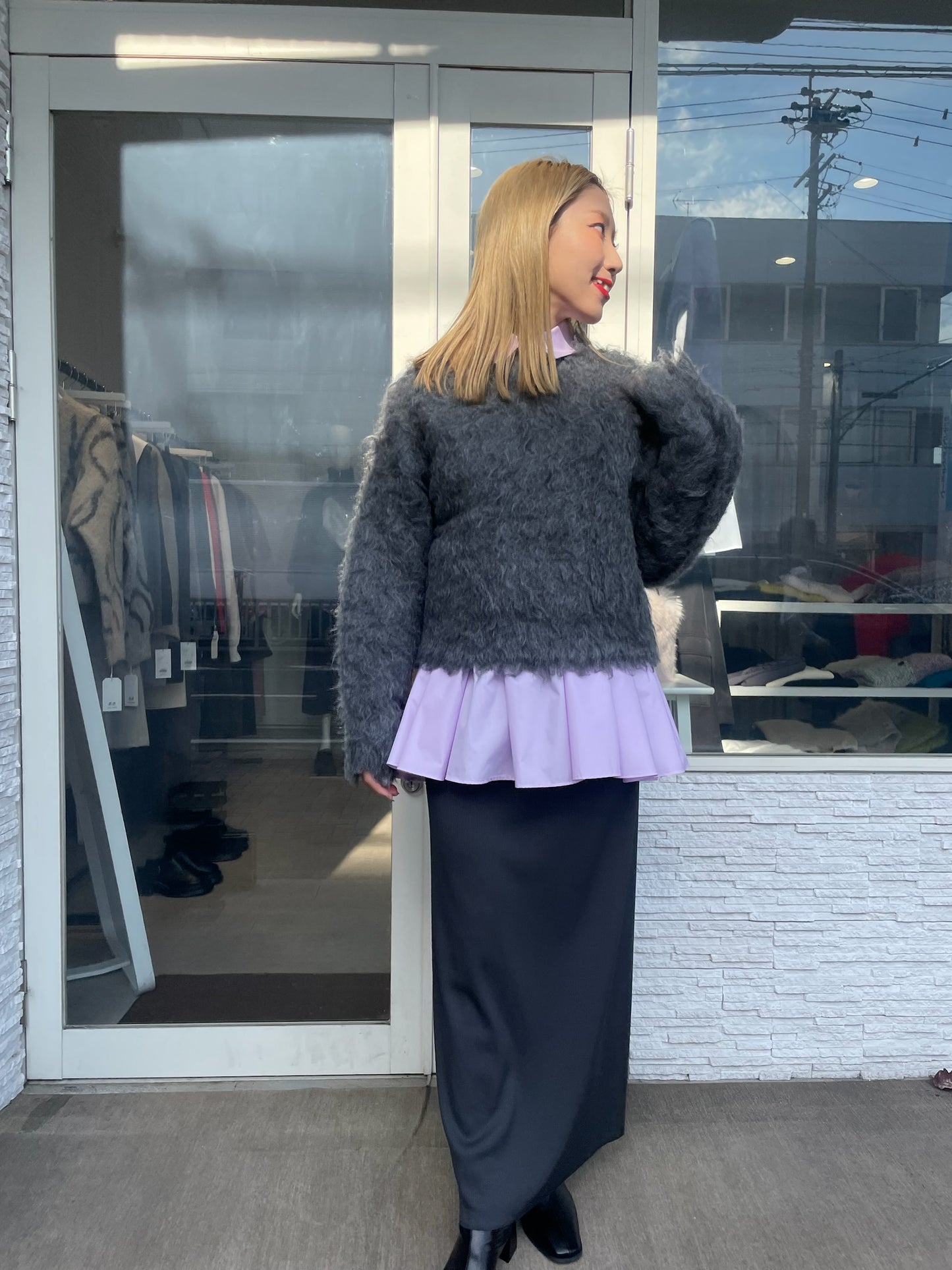 ギャザーフレアブラウス