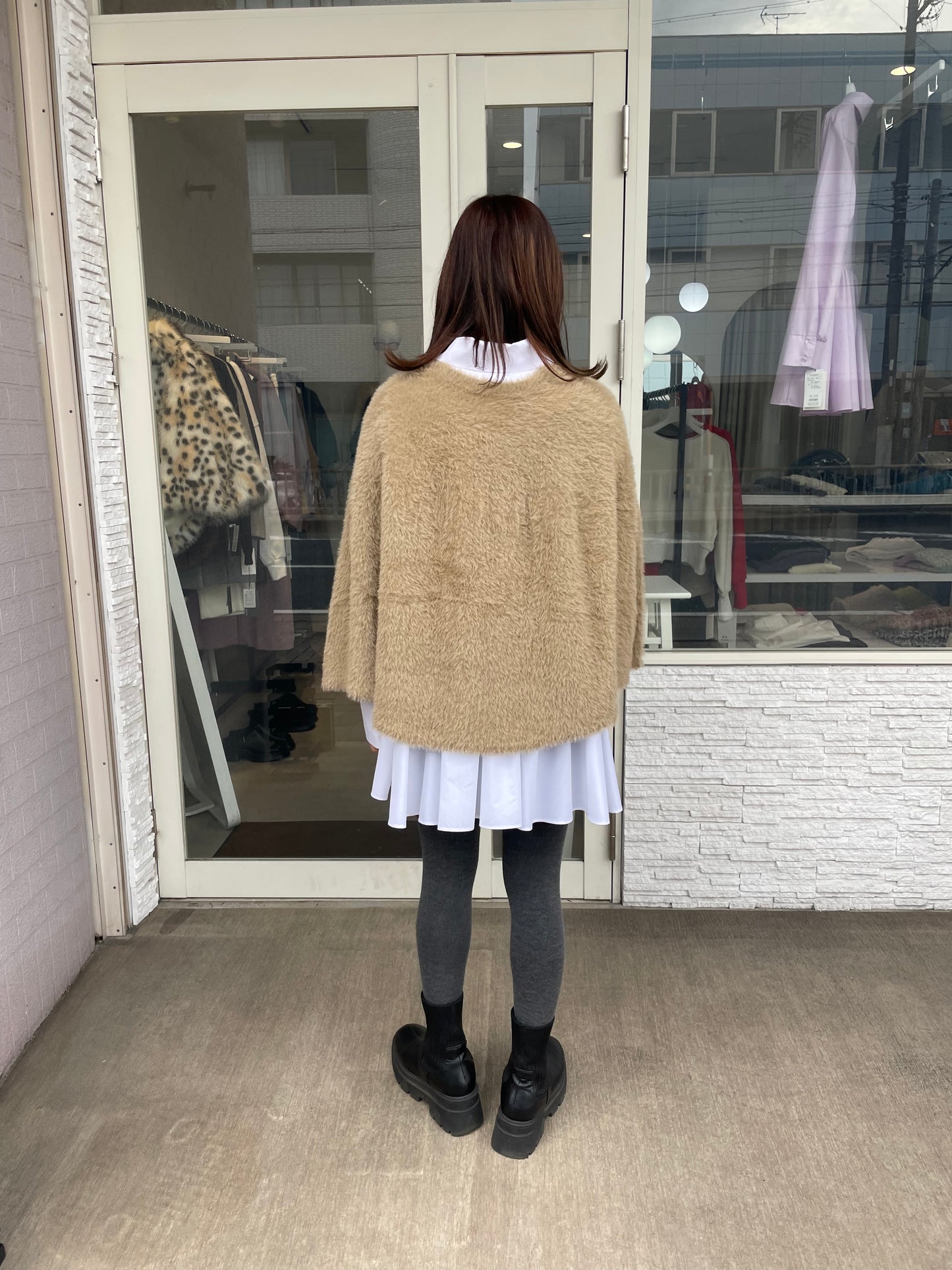 シャギーニットケープ