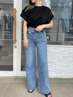 クロスウエストワイドデニム