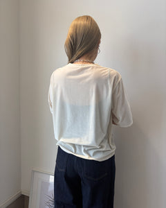 シアーベロアハーフスリーブトップス
