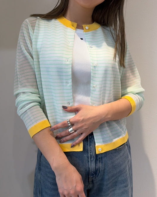 コンパクトパイピングカーディガン