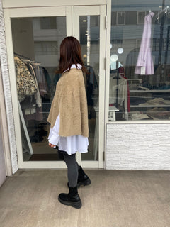シャギーニットケープ