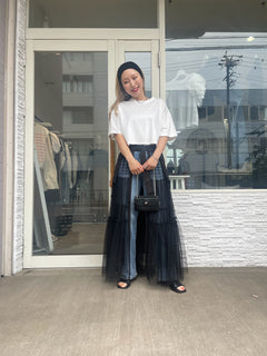 シルクブレンドクロップドTシャツ