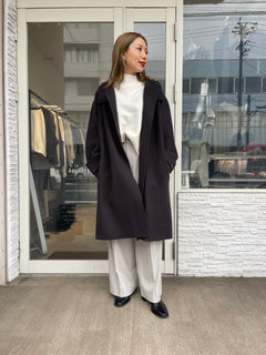 ぺコラムウールスタンドカラーコート