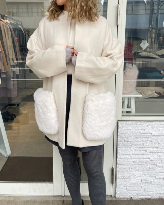 2wayファーポケットコート