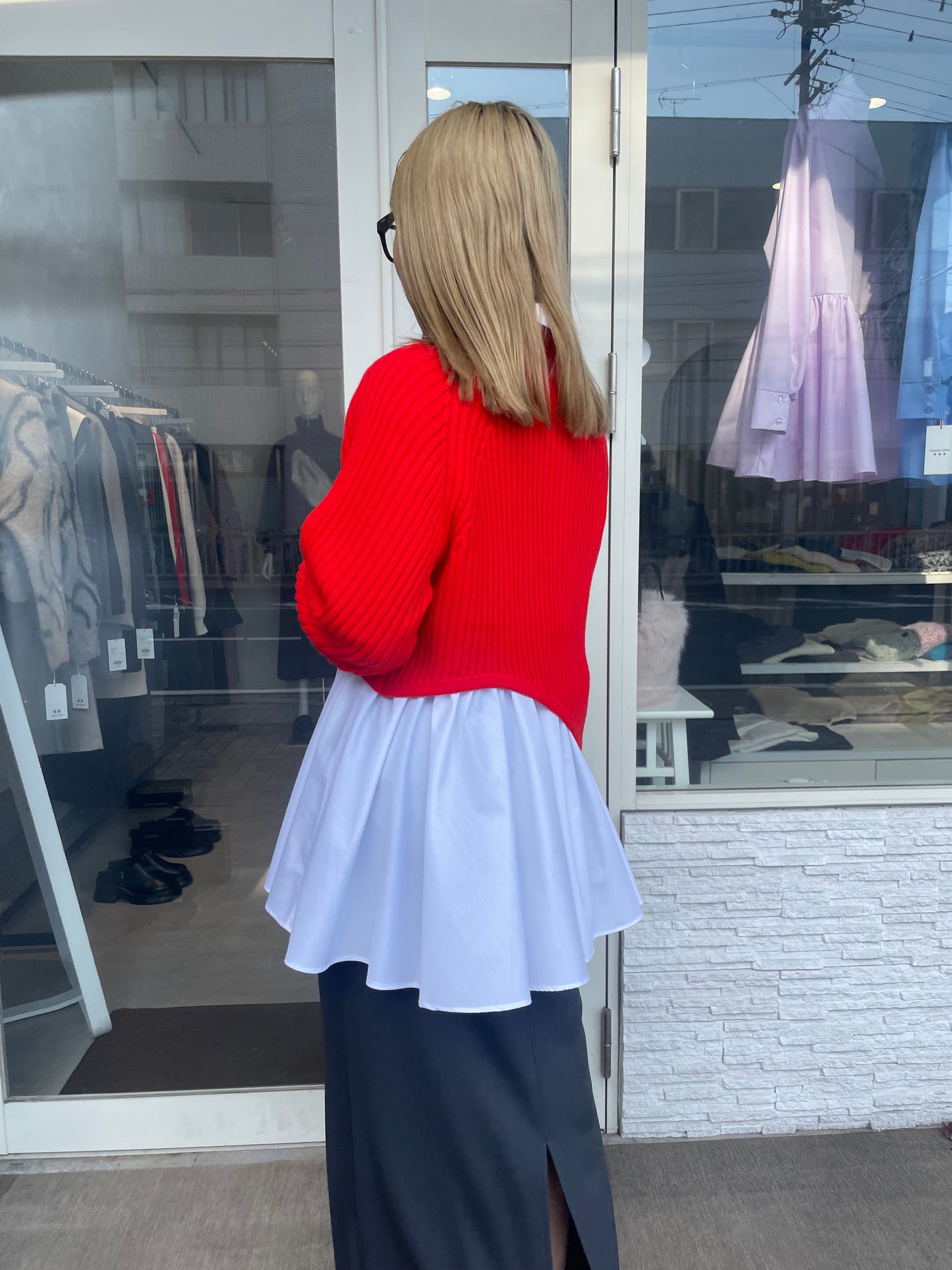 ギャザーフレアブラウス