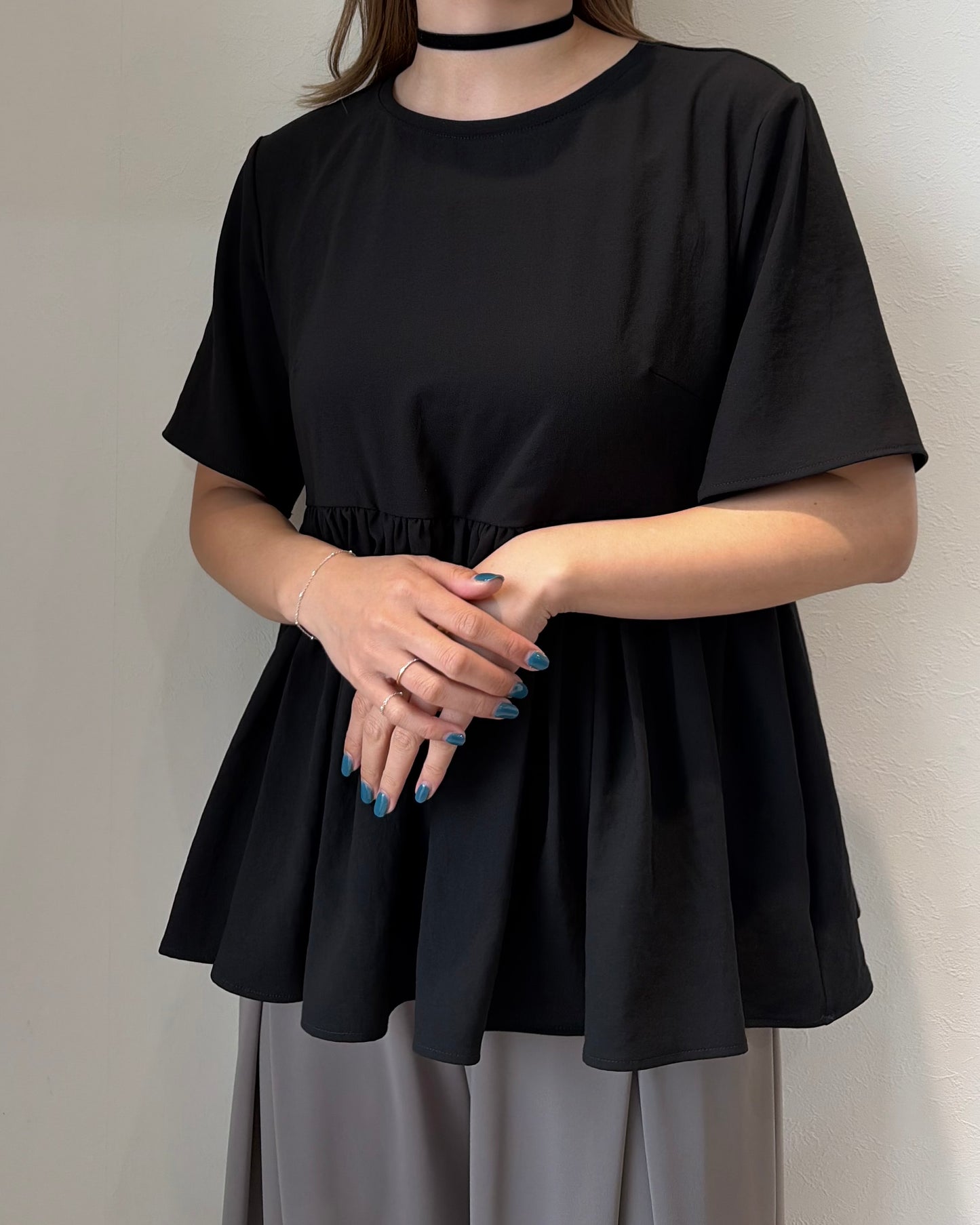 ストレッチシフォンフリルブラウス