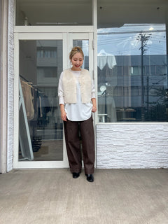 リバーシブルエコムートンショートファーベスト