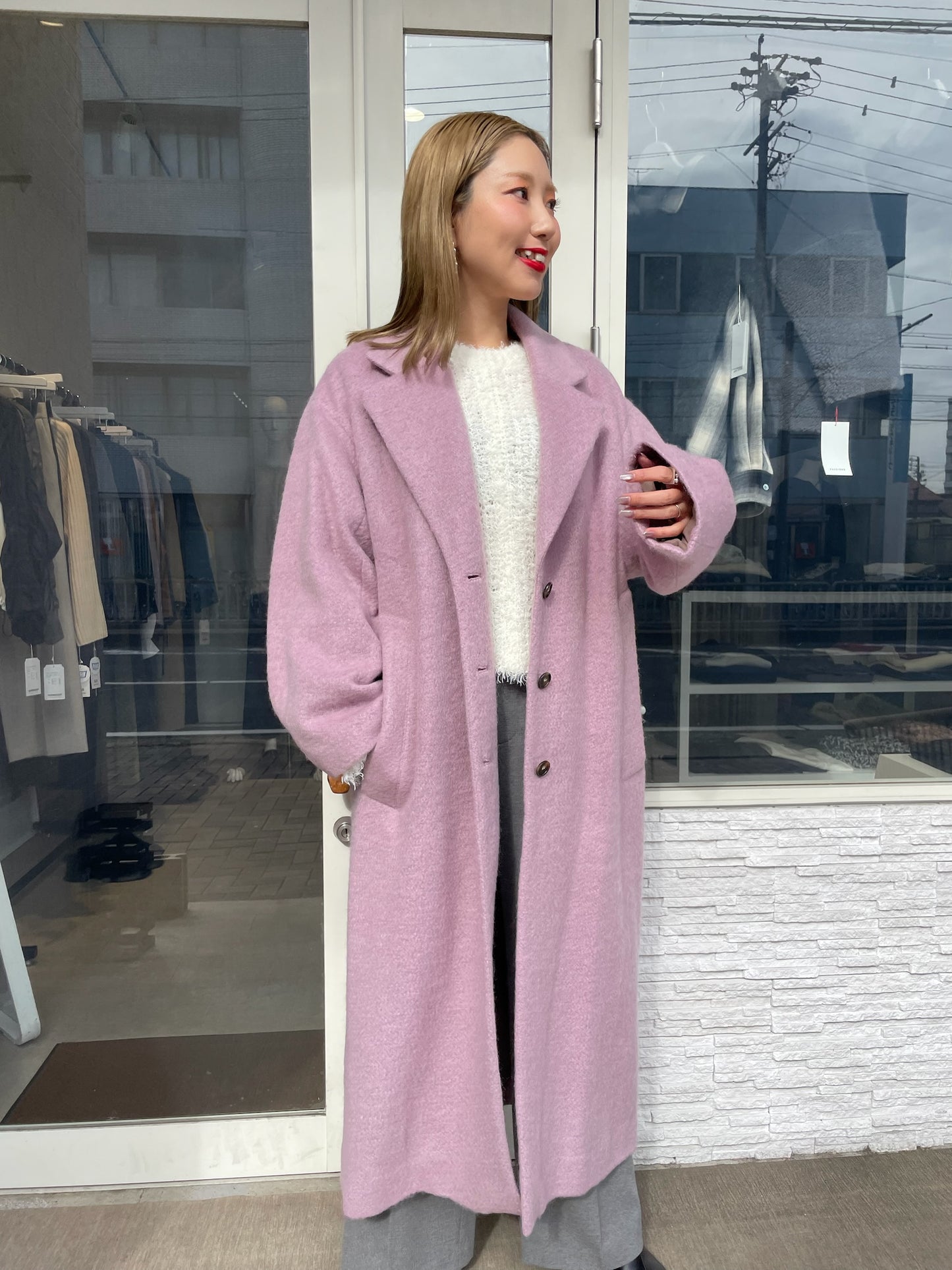 シャギーロングコート