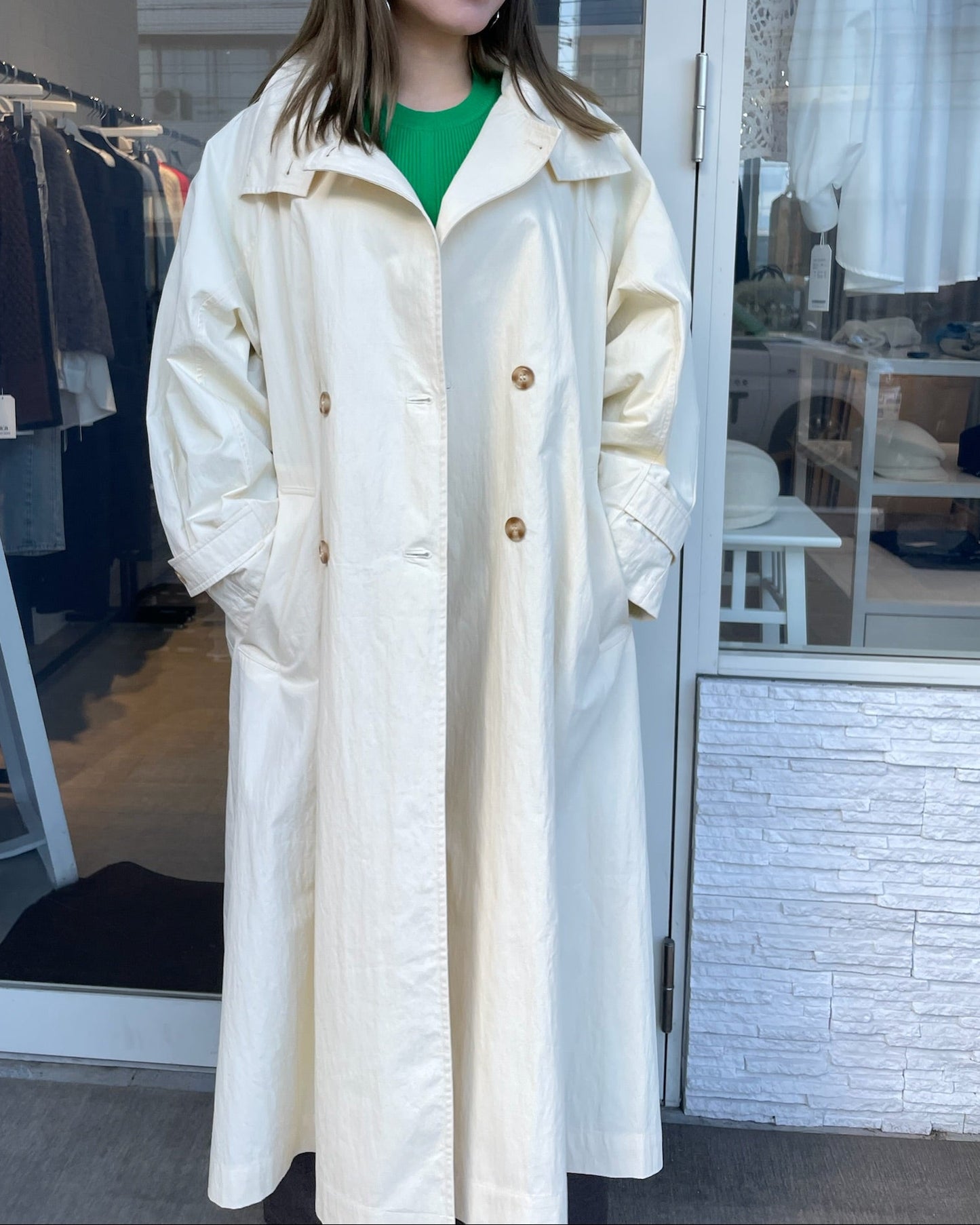 スタンドカラースプリングコート