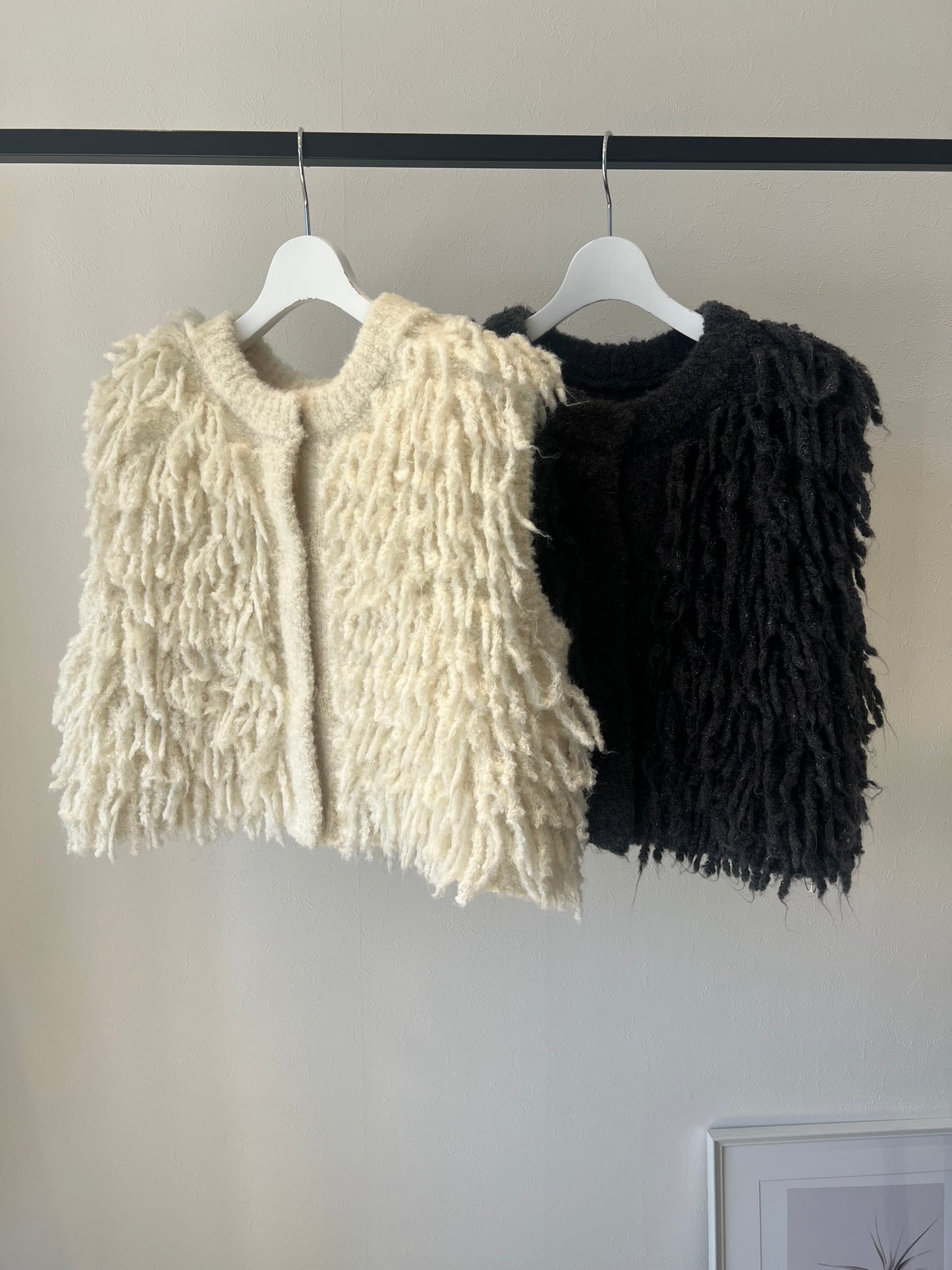 ニットフリンジベスト