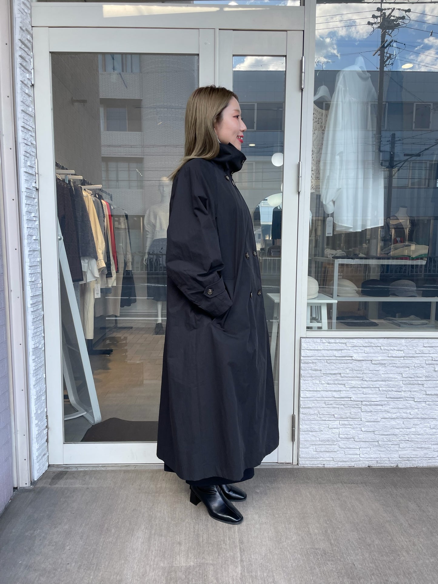 スタンドカラースプリングコート