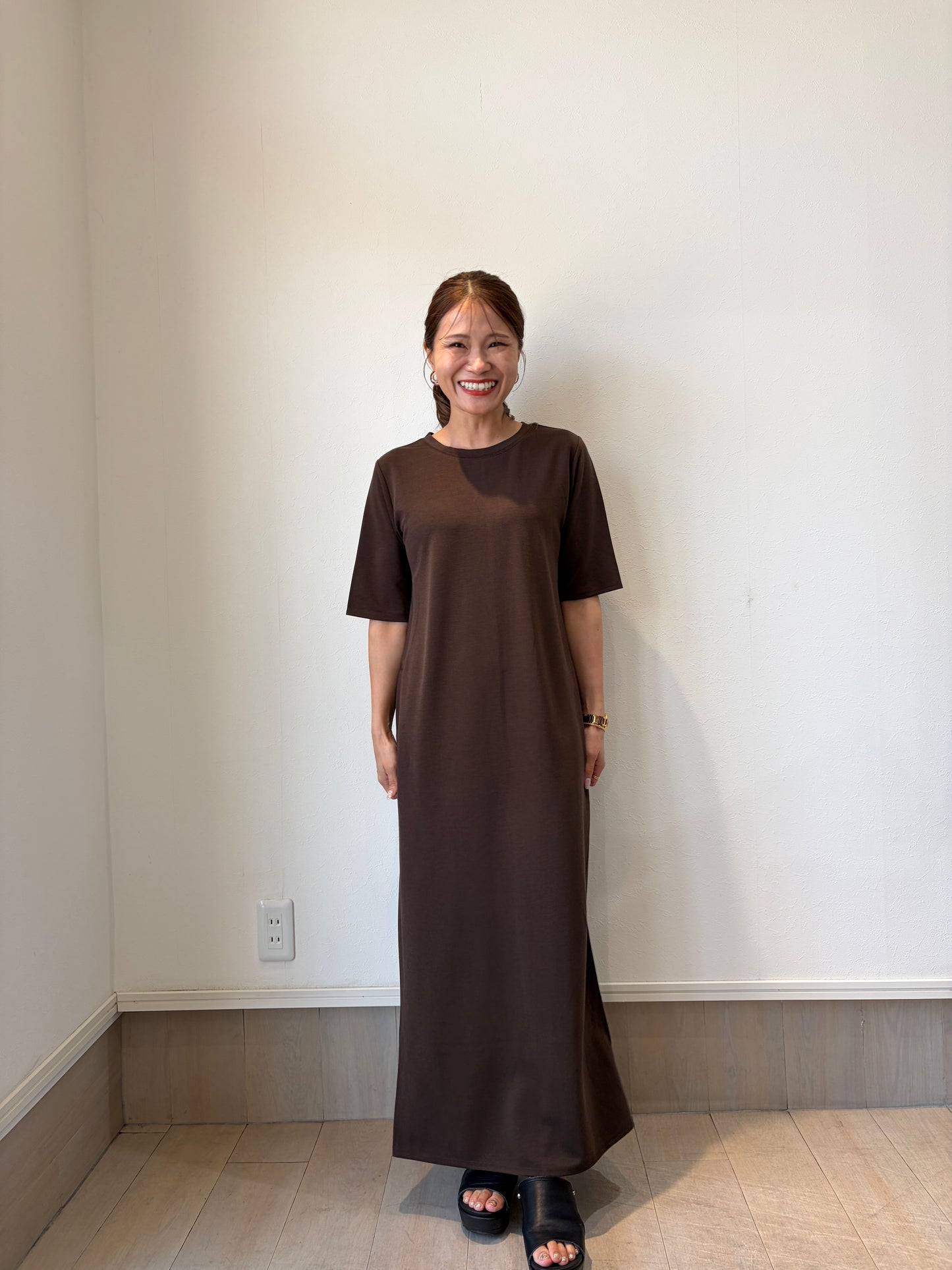 接触冷感Tシャツワンピース