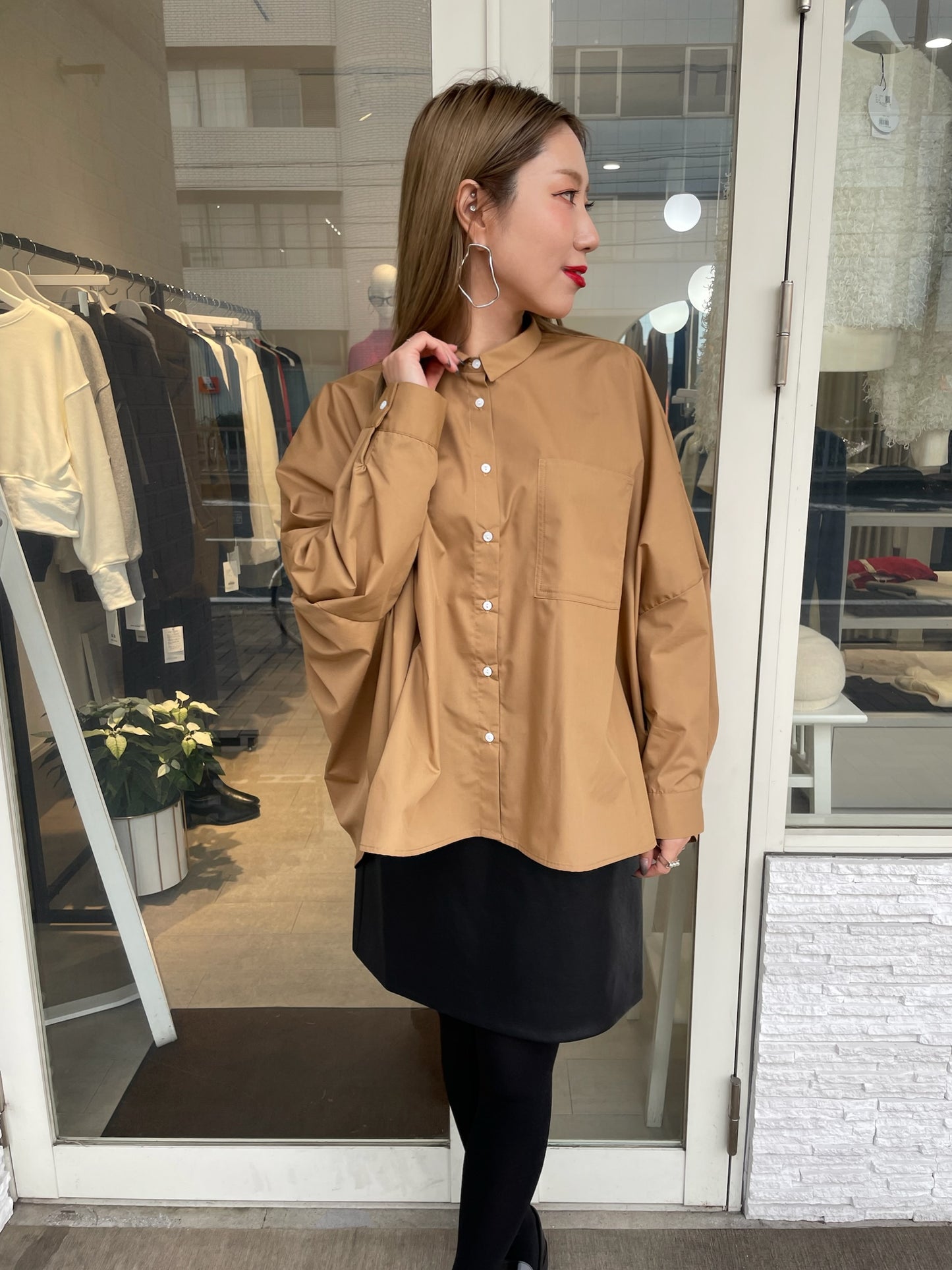 バックギャザーワイドブラウス