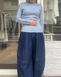 サイドラインタートルニット