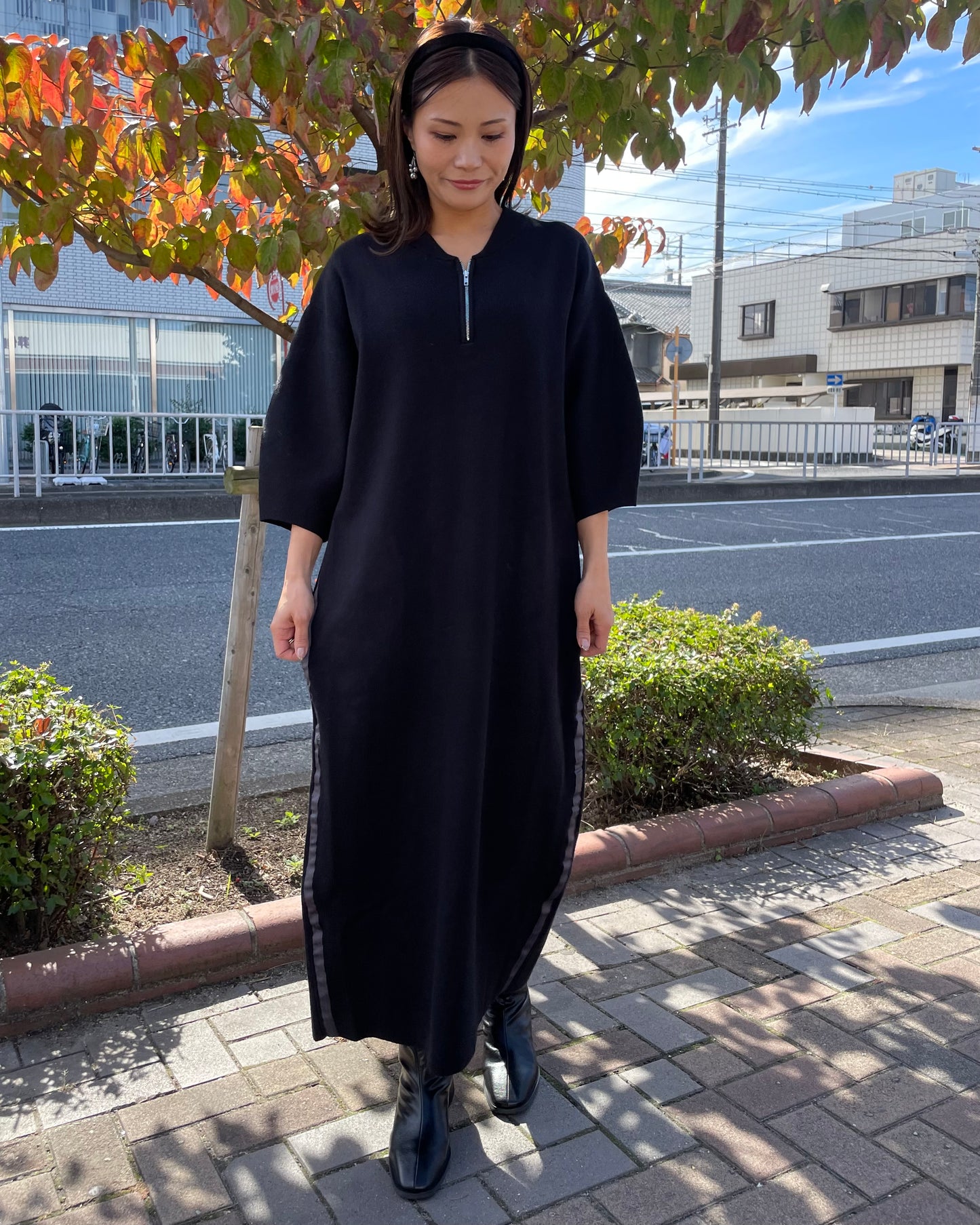 コクーンニットワンピース