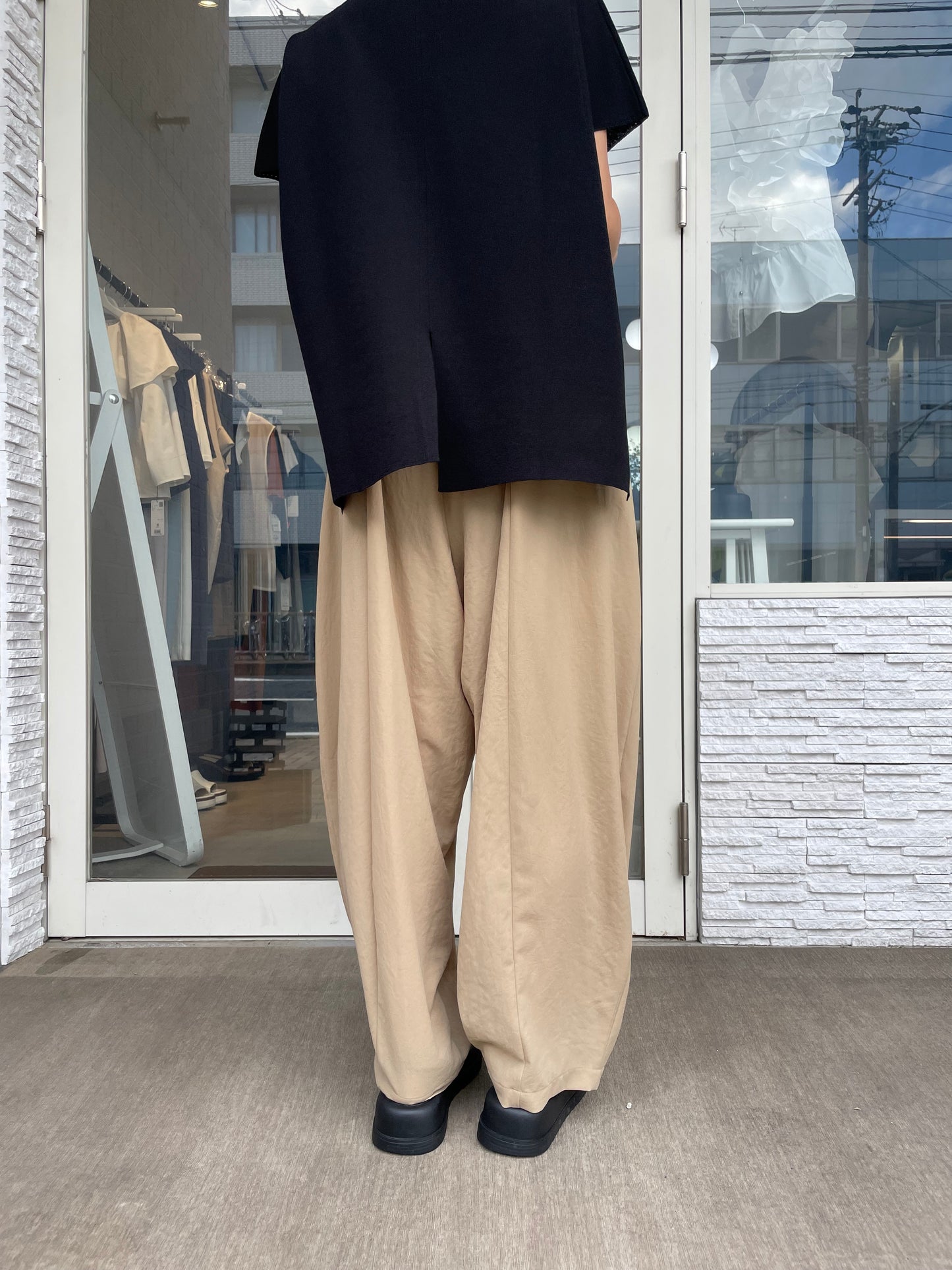 ストレッチシフォンボリュームパンツ