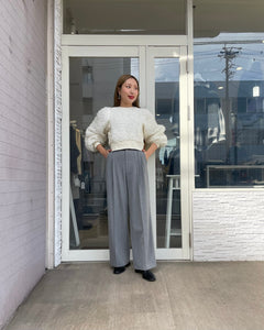 微起毛タックストレートパンツ