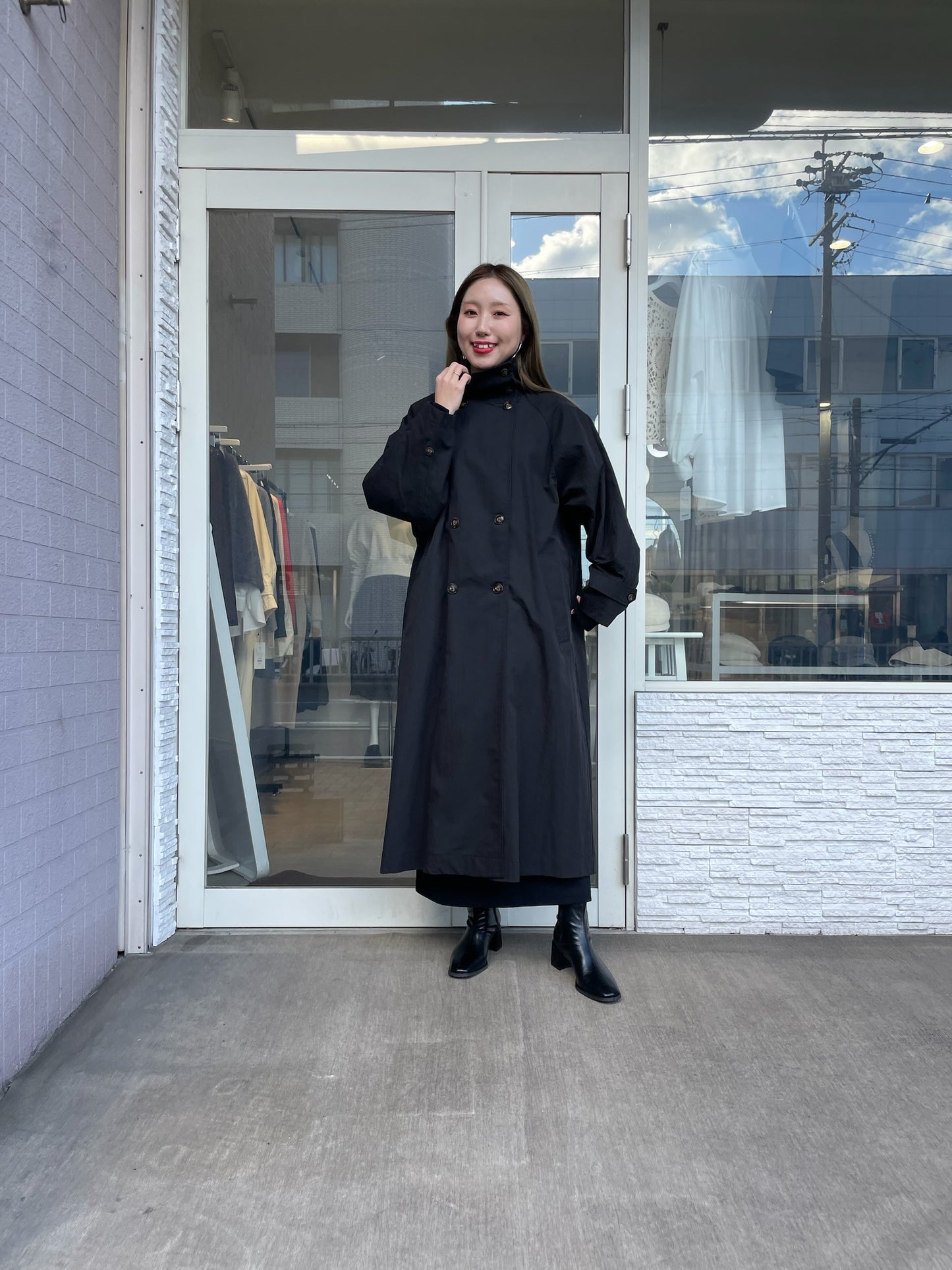 スタンドカラースプリングコート