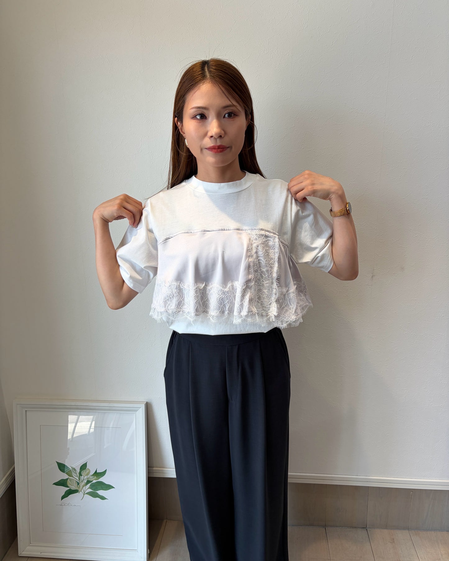 サテンビスチェレイヤードT