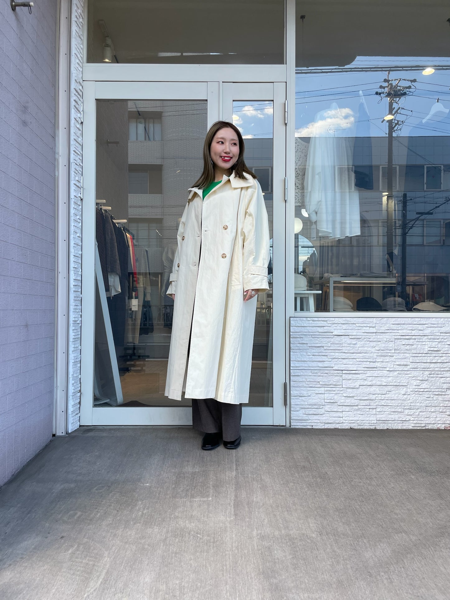 スタンドカラースプリングコート