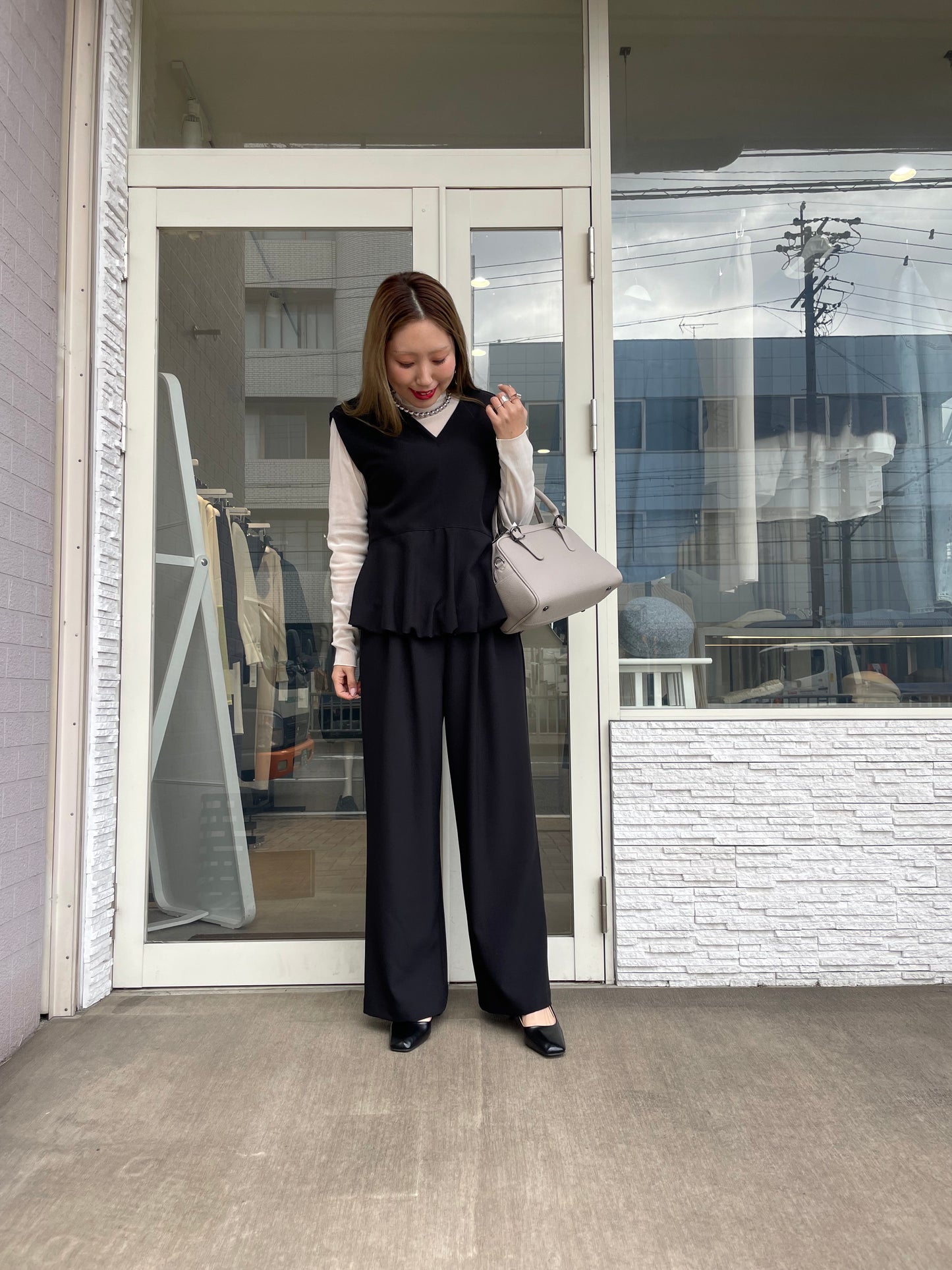 バルーントップス＆ワイドパンツセット