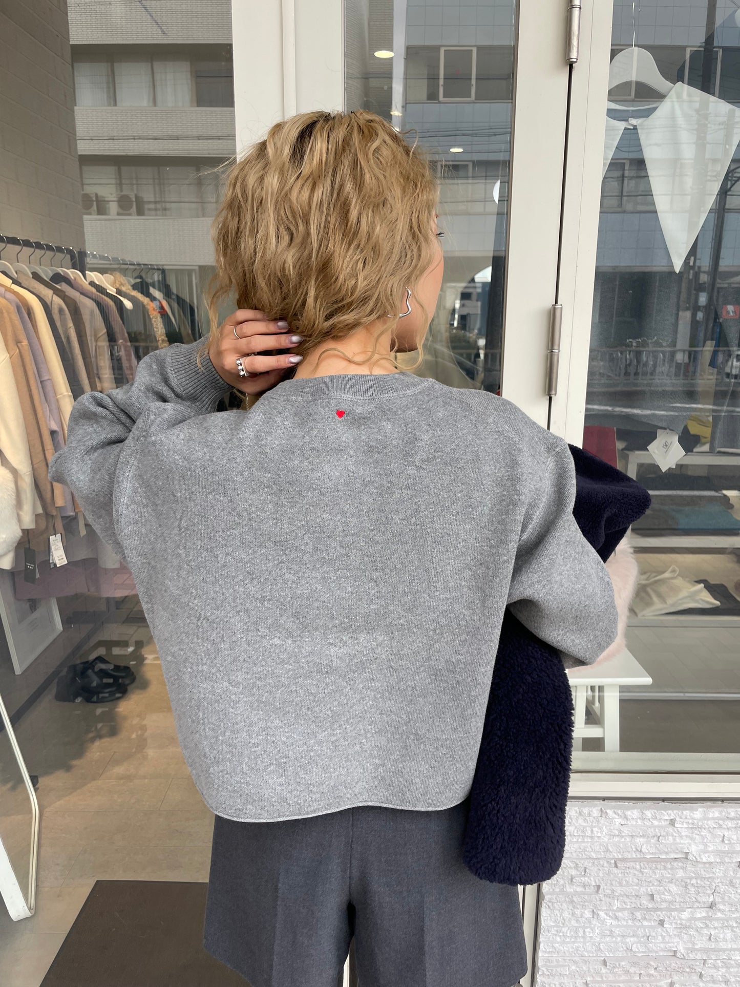 ♡コットンショートニット