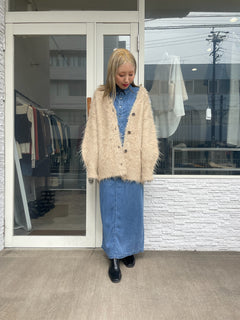 シャギーロングカーディガン