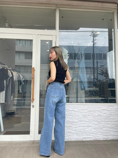 クロスウエストワイドデニム