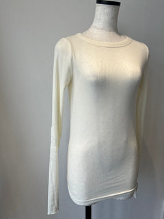 シルクカシミアブレンドリブトップス