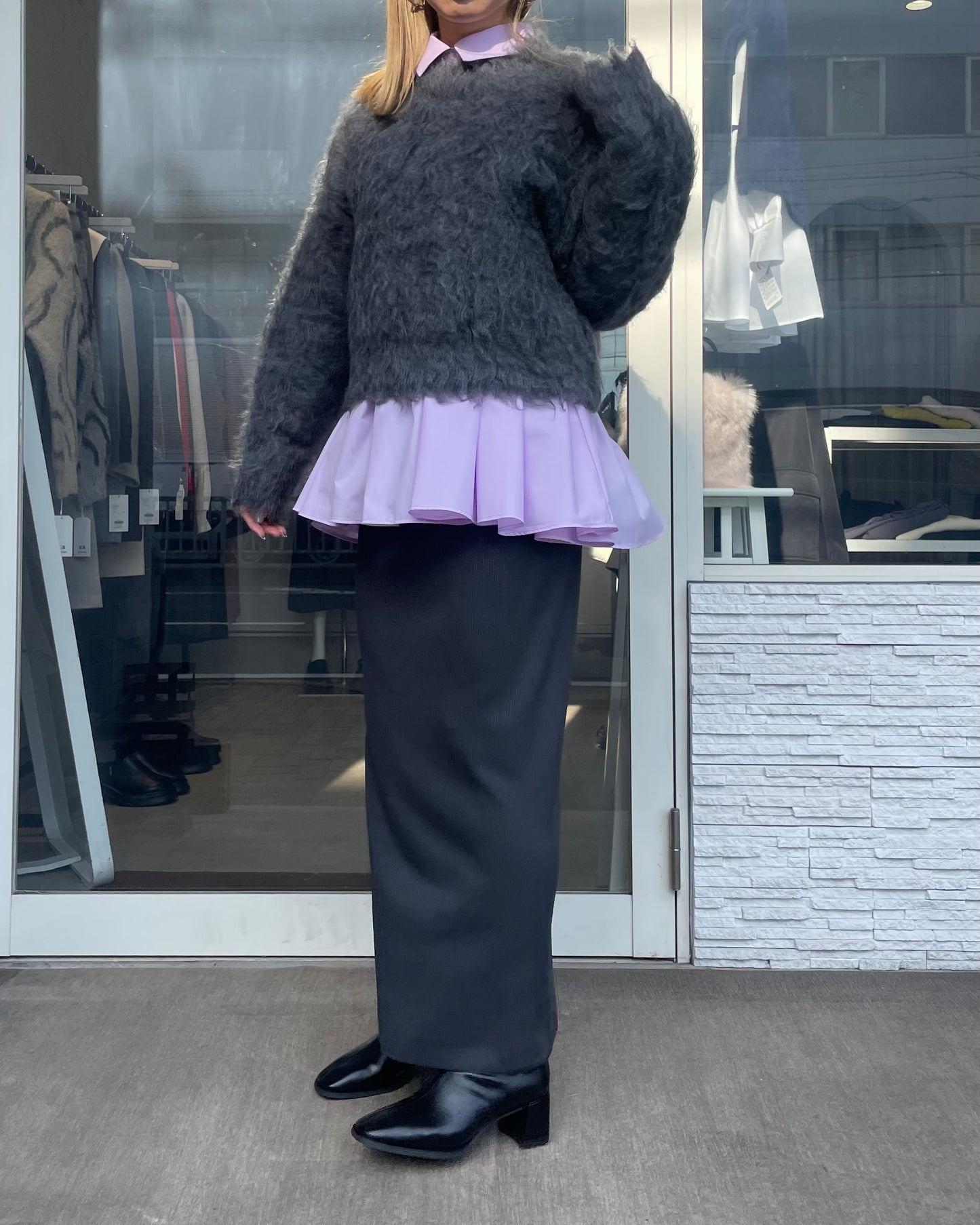 ギャザーフレアブラウス